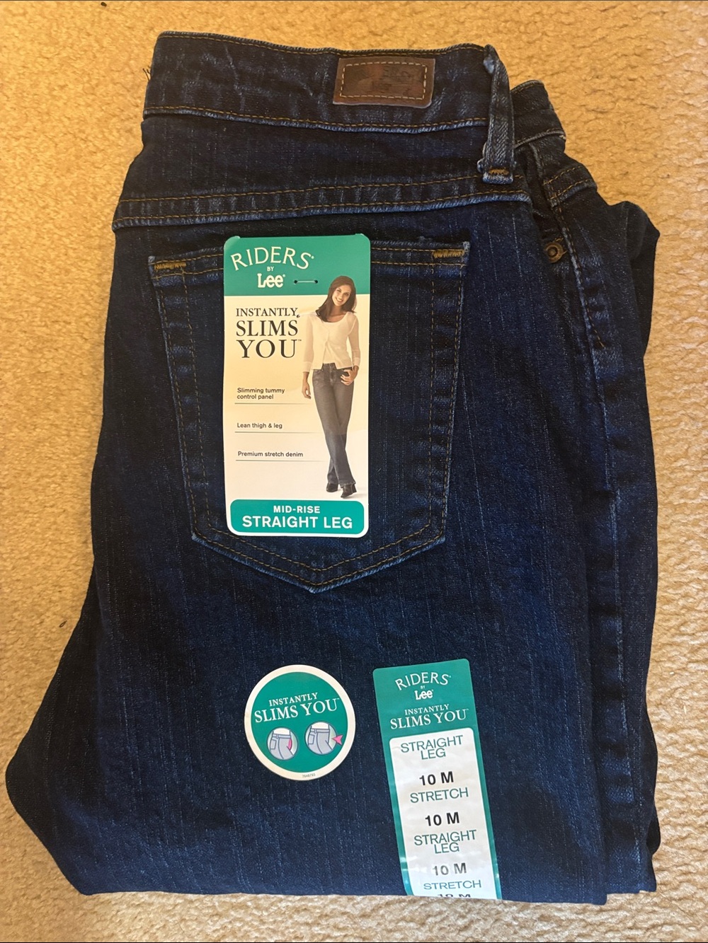 Riders by Lee Dark Blue Mid-Rise Straight Leg Jeans